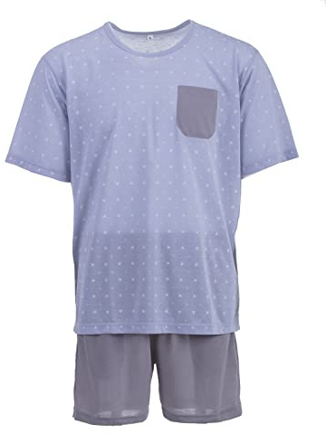 Lucky Herren Pyjama Set 2 TLG. Shorty, Farbe:grau, Größe:XL