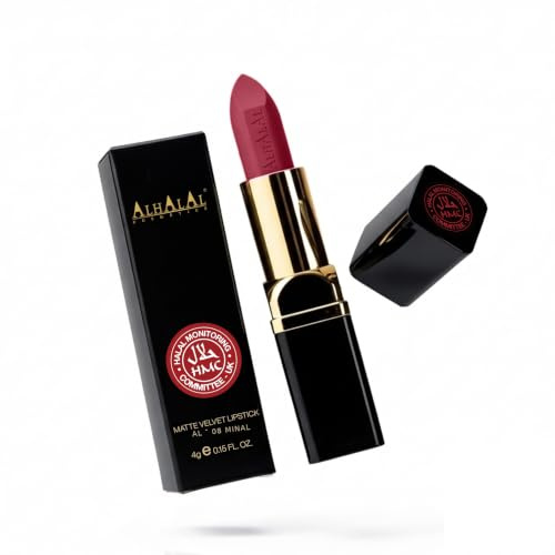 Al Halal matt Samt-Lippenstift Lang anhaltend bis zu 16 Stunden halt Vegan und frei von Tierversuchen (AL-08-MINAL)