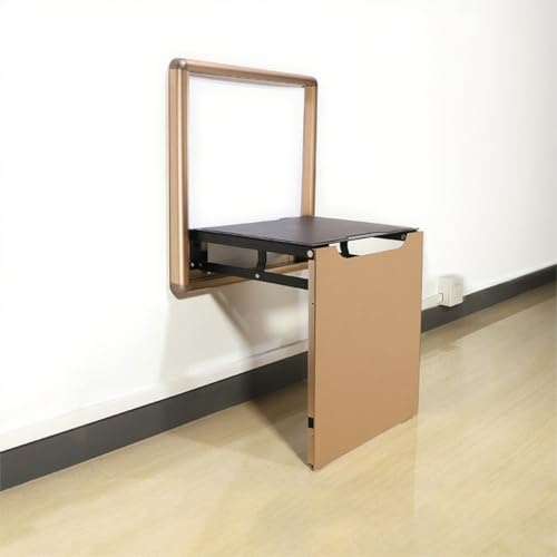 Hoconnie Sgabello Pieghevole da Muro Invisibile Sgabello per Ingresso a Parete Sedile da Doccia Pieghevole Salvaspazio Carico 150 kg (Champagne)