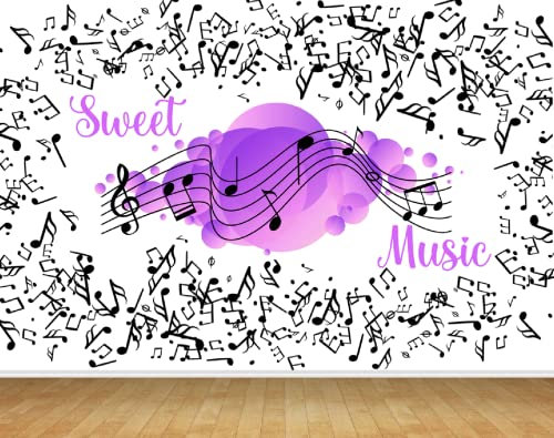 Chicbanners Purple Musical Wall Art Wall Mural Wallpaper, 300cm x 240cm