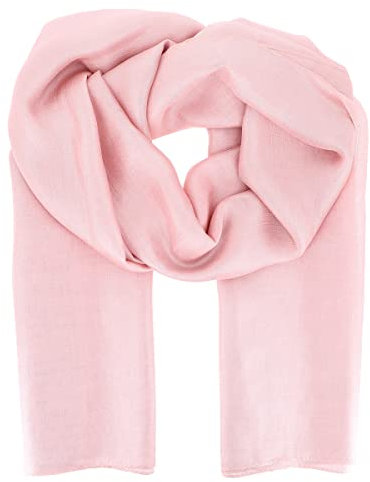 moonbow Stola Donna Cerimonia Raso Rosa cipria - Maxi Sciarpa Sottile Lunga 200cm x 140cm - Grande Foulard Morbido e Leggero - Scialle Matrimonio 100% Poliestere effetto Chiffon di Seta