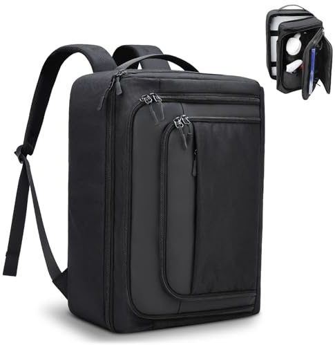 PS5 Sac à dos de protection pour console de jeu PS5, console Plyastation5, Base, ordinateur portable de 15,6, casque, manette PS5, autres disques de jeu et accessoires de jeu, noir, PS5, noir
