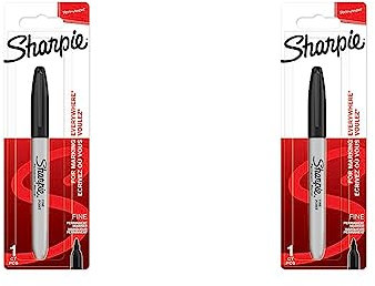 Sharpie Permanent Marker | Fine Point | Black | 1 Count (Pack of 2)