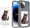 KSOPUERT Smart Ink Screen Picture Display Handyhülle für iPhone 15, langlebiges Display, NFC Handyhülle (Grau)
