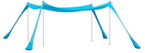 SoBuy Tente de Plage Portable, Abri de Plage Lycra Polyester Anti UV UPF30, Parasol de Plage, Idéal pour Les Plages, la pêche, Les Pique-niques, 400x400x200 cm, Turquoise, OZT02-HB