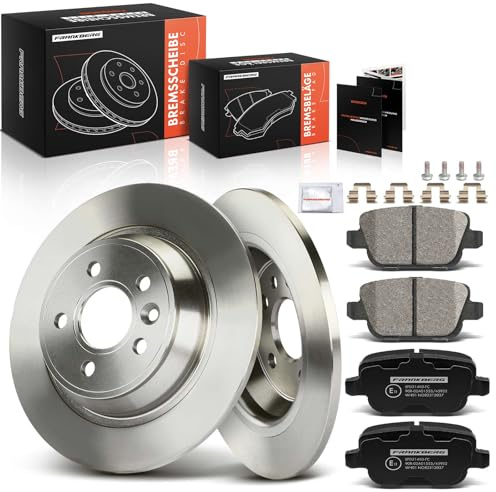 Frankberg Bremsensatz inkl. 2x Bremsscheiben + 4x Bremsbeläge Hinten | Kompatibel mit Galaxy WA6 Mondeo IV Turnier BA7 Kug.a I S-Max WA6 Replace# 1459408, 1439867