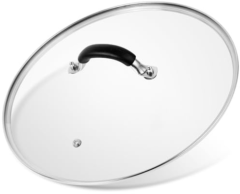 12 Inch Pan Lid - Glass Lid with Stainless Steel Handle for Frying Pan and Pots (12 Lid)