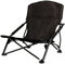 Spetebo Strandstuhl schwarz klappbar mit Tragetasche - 59 x 58 cm - Klappstuhl klein für Strand und Garten - Stuhl faltbar für Festival Freizeit Angler Sessel Belastbarkeit bis 110 kg