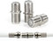 TECHZOCO Pack de 10 Adaptadores Coaxiales Tipo F Hembra para cable de antena de TV, Empalme tipo F hembra con sistema montaje mediante roscado, Adaptador Antena Tipo F, 20.8 mm longitud, 10 unidades