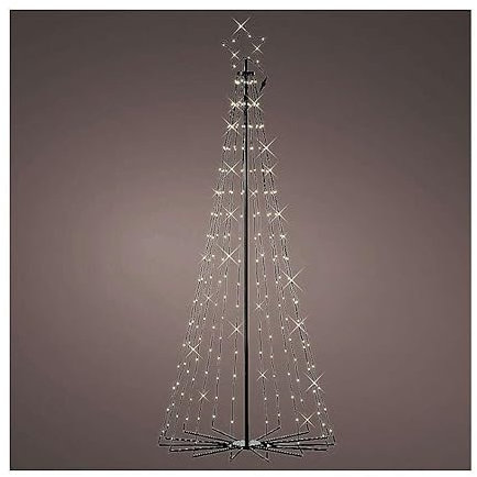 Holyart Albero in Ferro Stilizzato Nero luci h 180 cm Diametro 80 cm Esterno