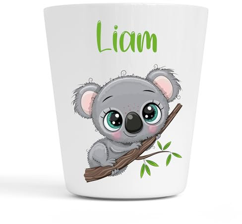 Gobelet en Plastique pour Enfants | Gobelet Personnalisé avec Nom |Verre Plastique Incassable Personnalisé (Koala Liam)