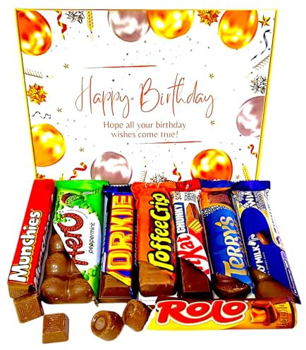 Choc-full Of Joy | Celebrate Milestones With 8 Tasty Full Sized Bars! | Happy Birthday Chocolate | Letterbox Gifts | Chocolate For Kids | Him | Her | 18th 21st 30th 40th 50th Birthday |