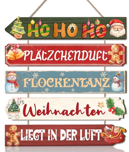 CHDITB Weihnachten Türdeko Hängende,Weihnachtsdeko,Frohe Weihnachten Türschild,Weihnachts,Schild Weihnachts Schneemann Weihnachtsmann Lebkuchenmann,Weihnachtsdeko Fensterweihnachtsdeko weihnachtsdeko