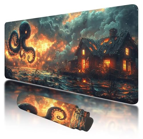 Mouse Pad 1000x500x3mm, Extended Large Mouse Mat Non-Slip & Waterproof Desk Mat, Fantasy Gaming Mousepad for Home Office Work, Kraken Mousepad with Smooth Surface, Mousemat for Office & Home, U-83