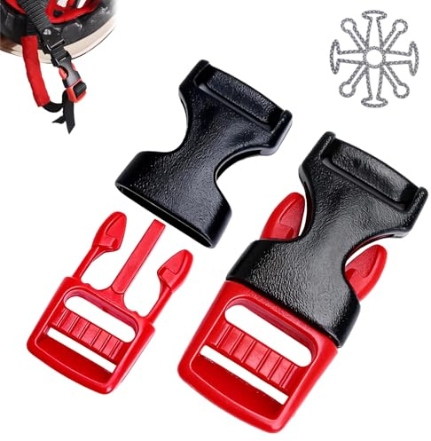 KQDRAVINE 2 Stück Fahrradhelm Verschluss mit Fahrrad Helm Polster, Universelle Helmkinnclip Klickverschluss, Sicherer Steckschnalle für MTB & E-Bike Helme Rennradhelm