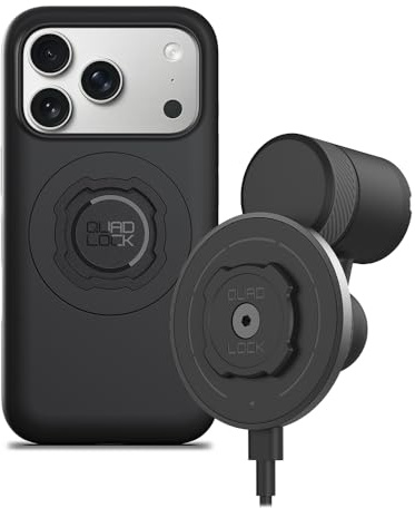 Quad Lock Vent Car Phone Holder Kit with MAG Wireless Charging Head V2 and MAG Phone Case for iPhone 17 Pro