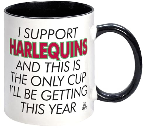 I Support Harlequins Rugby Union Mug - Gift for Fan Supporter