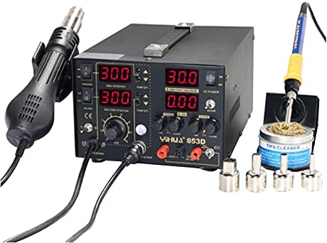 Lötstation YH-853D 5A Multifunktions SMD/SMT 3 IN 1 Lötstation + Heißluftpistole und DC Energieversorgung