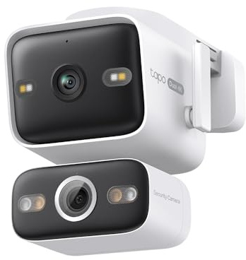 Tapo C575D 4K Überwachungskamera Außen mit Dual-Objektiv, 170° Ultraweitwinkel, 8mm Teleobjektiv, PoE/DC, Dualband-WLAN, kostenlose lokale KI-Erkennung, microSD/H500 Hub, IP66, 2026 Flaggschiff