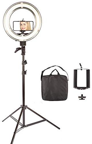 13.5 Ring Light with Tripod Stand and Phone Holder for Live Streaming Make Up, 40W Dimmable Camera Beauty light for YouTube TikTok Vlogging