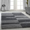 Carpetsale24 Hochflor Teppich 100 x 200 cm Grau – Weicher Shaggy Flokati im Karierten Design – Dekorative Wohnmatte für Schlafzimmer oder kleine Räume – Pflegeleicht & modern