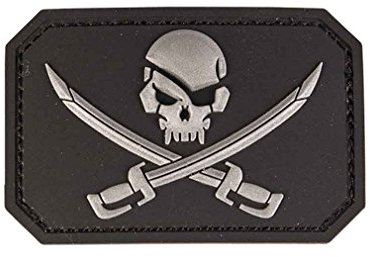 3D Skull Patch W. Swords PVC avec, noir