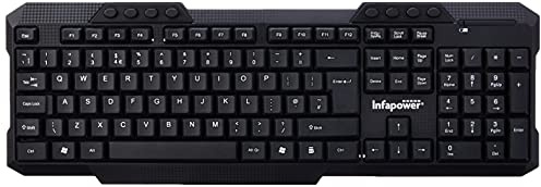 Infapower X204 Full Size Wireless Keyboard, Black