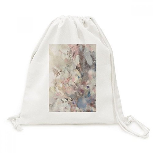DIYthinker März Lotus XDD Ölgemälde-Segeltuch-Rucksack-Reisen Shopping Bags