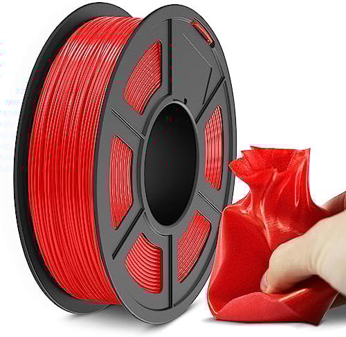 SUNLU Flexible TPU Filament 1.75mm, 95A TPU 3D Drucker Filament Maßgenauigkeit +/- 0,03mm, Gute Haltbarkeit und Starke Haftung für 3D-Druck, 0.5kg Spule(1.1lb)165 Meters, TPU Rot