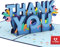 Lovepop® Thank you 3D Pop-Up Karte Danke Grußkarte Dankeskarte mit Konfetti-Schriftzug für Mitarbeiter, Kollegen, Freunde, Kunden | inkl. Premium-Umschlag & Notizkarte