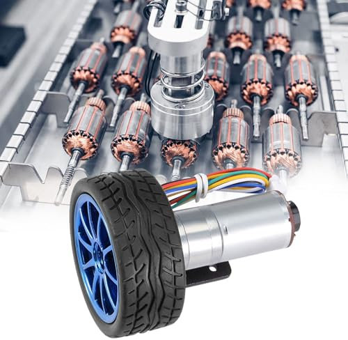 DC 12 V DIY Encoder Getriebemotor mit Halterung 65mm Magnetgetriebe Motor Rad Kit Micro Drehzahlreduzierung Motor Vollmetallgetriebe für Smart Auto Roboter Modell DIY(500RPM)