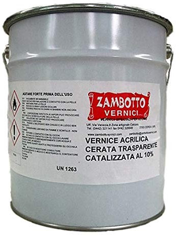 Peinture acrylique cirée transparente pour bois catalysé à 10% 5L + 0,5 201 - Trasparente
