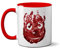 Wilson - Tazza in ceramica con scritta Cast Away, motivo: pallavolo, tè, caffè, bevande calde e fredde, idea regalo (manico rosso)
