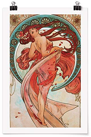 Bilderwelten Poster Kunstdruck - Alfons Mucha - Vier Künste - Der Tanz - seidenmatt 75 x 50cm