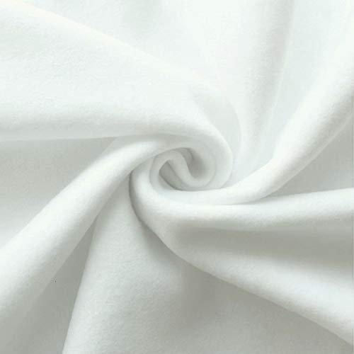 STOFFKONTOR Baumwolle Fleece Stoff - Öko-Tex Standard 100 - Meterware, weiss - zum Nähen von Bekleidung, Decken, Dekoration, zum Basteln uvm.