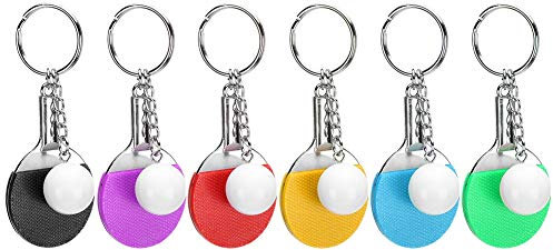 6pcs porte-clés de tennis de table mignon Mini Ping Pong Design pendentif porte-clés porte-clés avec raquette et balle pour les amateurs de sport Fans prix de carnaval