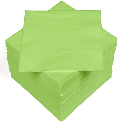HEKU 100 einfarbige Servietten, 3-lagig, 33x33cm I Einheitliche Qualität für Veranstaltungen & Gastronomie I Praktische 5er-Packung I Hoch saugfähig und stilvoll, hellgrün