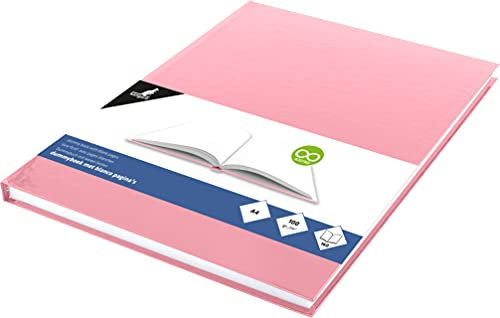 Skizzenbuch Kangaro KTC A4 blanko mit rosa Pastell Hardcover, 80 Blatt 100 gramm weiß Säurefreies Papier, K-5352