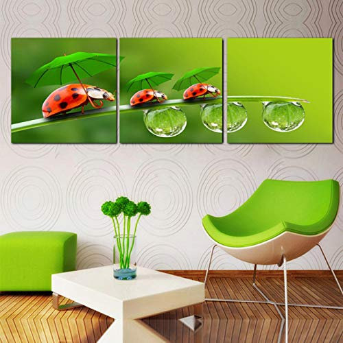 Naturlandschaft Leinwand Kunst Gemälde Pflanzen Tier Kunstdruck Modulare Bilder Blumen Bilder Moderne Wohnwand Dekoration 70x70cmx3 Rahmenlos