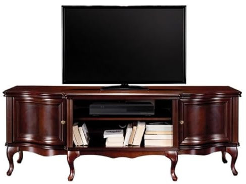 Casa Padrino Luxus Jugendstil TV Schrank Dunkelbraun 176 x 48 x H. 63,1 cm - Elegantes Massivholz Sideboard mit 2 Türen - Barock & Jugendstil Wohnzimmer Möbel