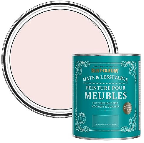 Rust-Oleum Peinture Rose Mate & Lessivable pour Meubles, Finition Mate - Vanille Fraise 750ml