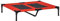 PawHut Cama Elevada para Perros Gatos Portátil Cama para Mascotas con Zona de Malla Transpirable y Tela Oxford para Interior Exterior 92x76x18 cm Rojo