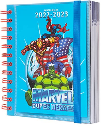 Grupo Erik Schulplaner 2022 2023, Marvel Classic Schulkalender, Terminkalender 14x16 cm, ein Tagesplaner für ein erfolgreiches Schuljahr, Marvel Fanartikel, AEEDPM2204