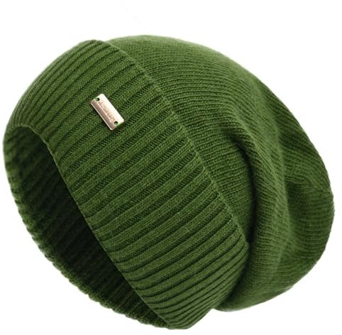 jaxmonoy Damen Beanie-Mütze, grün, M