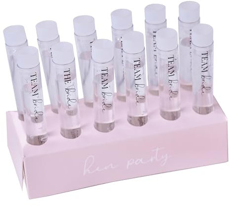 Ginger Ray Team Bride Hen Party Shots with Tray Included, Pink, Clear