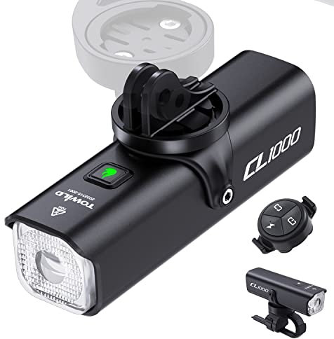 towild CL600/CL1000 Luz Bicicleta, 600/1000 Lúmenes Inteligente Luces Delantera Bicicleta LED para Desplazamiento, Recargable Impermeable IPX6 para Conducción Nocturna, 2000/4000 mAh (CL1000 Set)