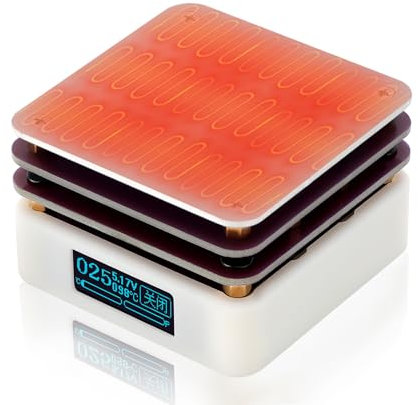 Mini Plaque Chauffante, 65W 20V PCB SMD Station de Soudage de Préchauffage, Mini Plate-forme de Reprise de Préchauffage, 56x56x35mm, avec écran OLED
