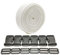 Ruban de Sac à Dos 3 m x 25 mm + 12 Boucles en Plastique, Sangle en Nylon Avec Fermoirs pour Bagages et Valises (25 mm, Blanc 101)