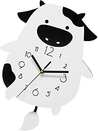 Warmhm Kuhförmige Wanduhr Als Dekorative Uhr Für Schlafzimmer Und Küche Schweigende Uhr Mit Präzisem Uhrwerk Und Großen Ziffern Weiß