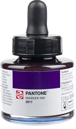 Talens | Pantone Marker-Tinte 30 ml 2617 | Flüssige Tinte + Marker-Nachfüllung | Wasserbasierte, pigmentierte Tinte in 108 Pantone-Farben
